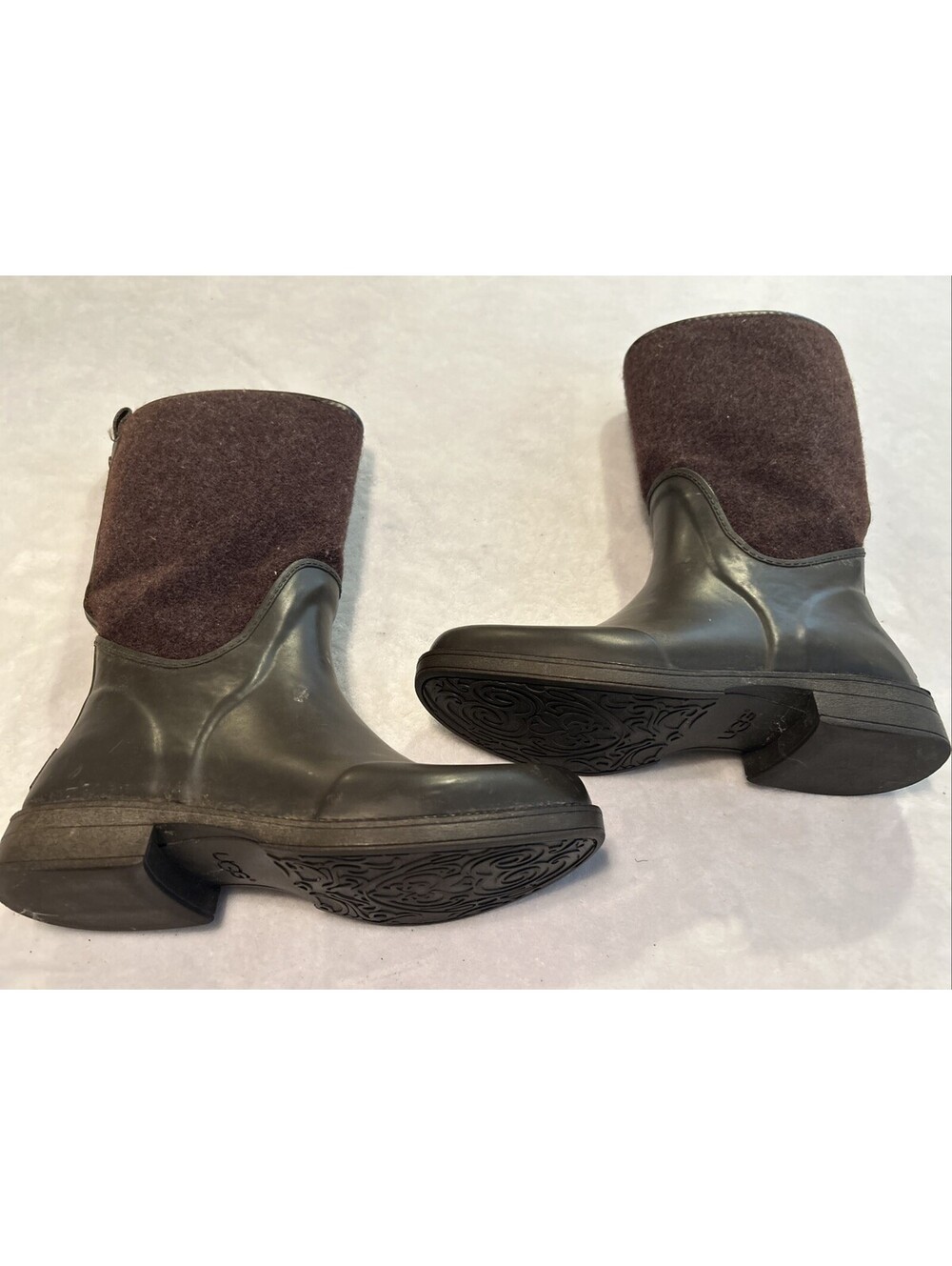 UGG Rain Boots Women’s Size 9 Australia Reignfall Rubber Wool 1014455 Pull On